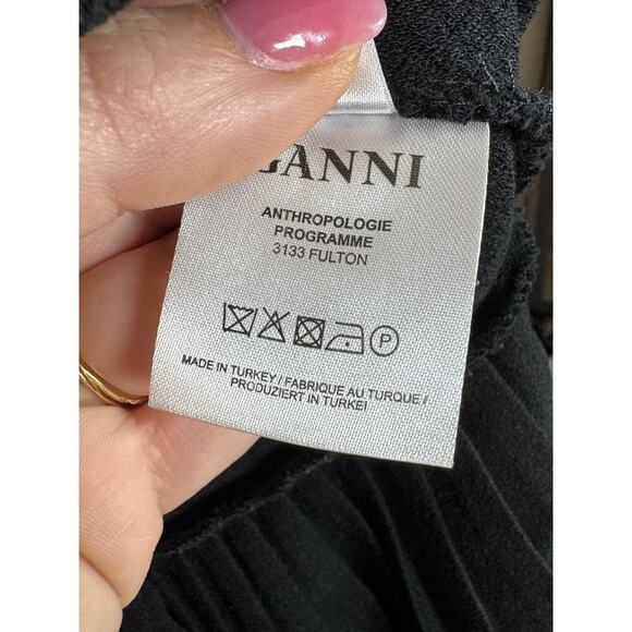 Ganni x Anthropologie Fulton Black Pleated Knit A-Line Cocktail Mini Dress Small - Picture 7 of 13